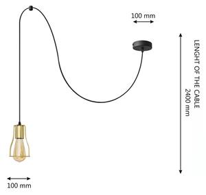 Пендел TUBE LONG 1xE27/15W/230V черен/златист