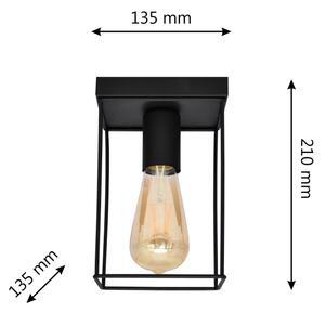 Плафон FINN 1xE27/15W/230V черен