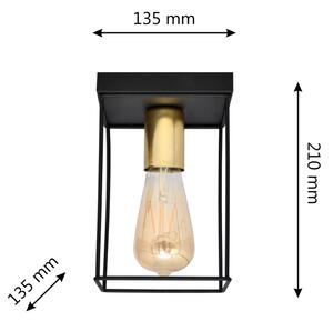 Плафон FINN 1xE27/15W/230V черен/златист