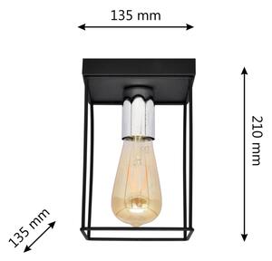 Плафон FINN 1xE27/15W/230V черен/хром