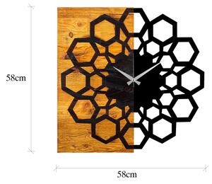 Стенен часовник 58x58 см 1xAA дърво/метал