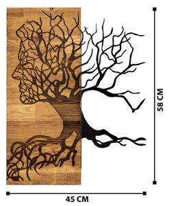 Декорация за стена 45x58 см Дървото на живота дърво/метал