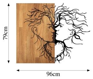 Декорация за стена 96x79 см любов дърво/метал