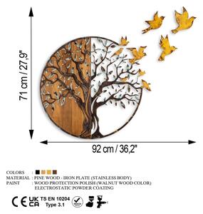 Декорация за стена 92x71 см дърво и птици дърво/метал