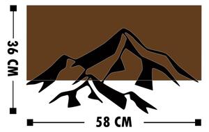 Декорация за стена 58x36 см планини дърво/метал