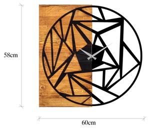 Стенен часовник 60x58 см 1xAA дърво/метал