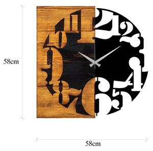 Стенен часовник 58x58 см 1xAA дърво/метал