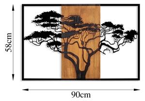 Декорация за стена 90x58 см дърво дърво/метал