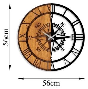 Стенен часовник Ø 56 см 1xAA дърво/метал