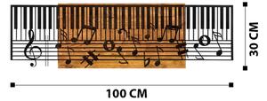Декорация за стена 100x30 см пиано дърво/метал