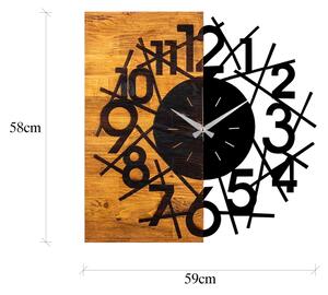 Стенен часовник 59x58 см 1xAA дърво/метал
