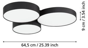 Eglo 900853-LEDRGBW Димируем плафон BARBANO-Z 3xLED/7,5W/230V черен