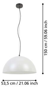 Eglo 900697 - Пендел GAETANO 1xE27/40W/230V сив