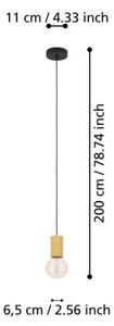 Eglo 900801 - Пендел POZUETA 1xE27/40W/230V кафяв