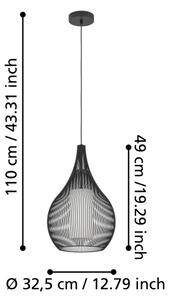 Eglo 900828 - Пендел RAZONI 1xE27/40W/230V черен