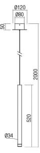 Redo 01-2043 - LED Пендел MADISON LED/4W/230V златист