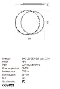 Redo 01-2660 - LED Плафониера ARP LED/45W/230V черен