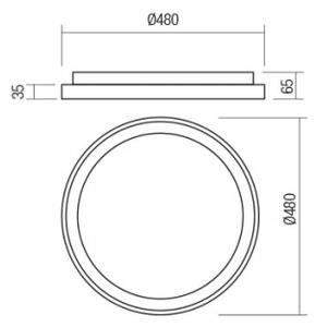 Redo 01-2667 - LED Димируем плафон ICONIC LED/40W/230V Ø 48 см златист