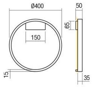 Redo 01-2819 - LED Димируем аплик FEBE LED/24W/230V черен