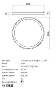 Redo 01-2670 - LED Димируем плафон ICONIC LED/50W/230V Ø 58 см златист