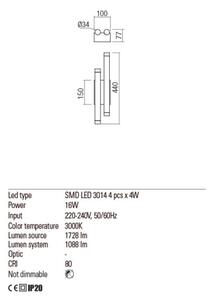 Redo 01-2033 - LED аплик MADISON 4xLED/4W/230V златист