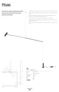 Redo 01-2695 - LED Димируем лампион PICAS LED/12W/230V черен