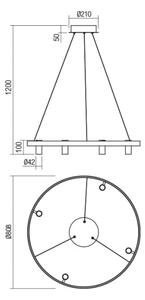 Redo 01-2492 - LED Пендел SUMMIT LED/53,5W/230V CRI 90 златист