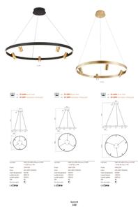 Redo 01-2490 - LED Пендел SUMMIT LED/38W/230V CRI 90 златист