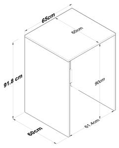 Шкаф за пералня RANI 65x91,8 см бял/кафяв