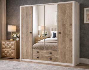 Гардероб Koen II - 214 x 56.5 x 208 cm, бор каньон/корабен дъб