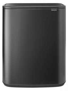 Кош за боклук Brabantia Bo Touch 1008859, 2x30 л, Плавно и безшумно отваряне, Голям отвор, Тъмносив