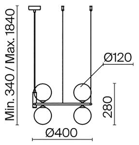 Maytoni MOD013PL-04BS1 - Пендел RING 4xG9/25W/230V златист