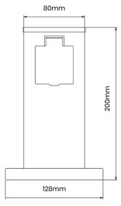 Екстериорна колона с контакти 1Z 230V IP44 20 см черен