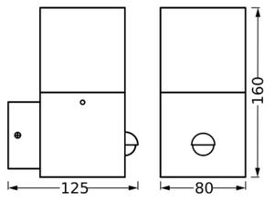 Ledvance - Екстериорен аплик със сензор FIGO SQUARE 1xE27/20W/230V