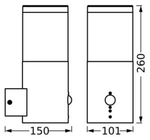 Ledvance - Екстериорен аплик със сензор EBRO 1xE27/20W/230V IP44