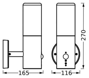 Ledvance - Екстериорен аплик със сензор FIGO CYLINDER 1xE27/20W/230V