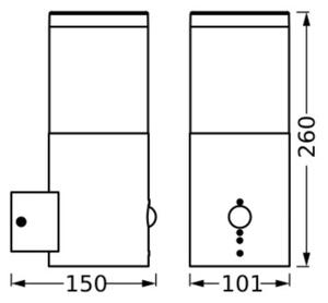 Ledvance - Екстериорен аплик със сензор EBRO 1xE27/20W/230V IP44