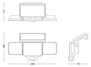 Philips - LED Соларен прожектор за стена със сензор NYSIL 3xLED/8,7W/3,7V IP65