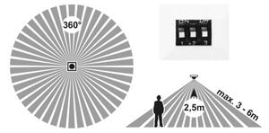 Ecolite WPCB2-18W/HF/BI - LED Панел със сензор LEXA LED/6/12/18W/230V