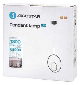 Aigostar - LED Пендел LED/15W/230V 2700K черен/златист