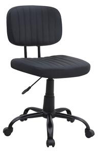 Офис стол Romano TopMebel от PU кожа в черен цвят 46x53x79/86cm