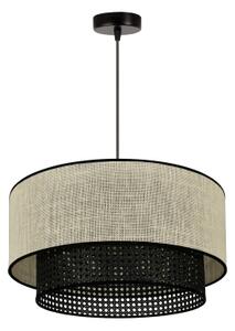 Duolla - Пендел RATTAN YUTE 1xE27/15W/230V сив/черен