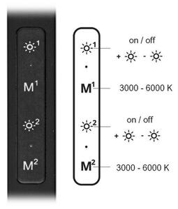 Ecolite LU19WT-CR-LED Димируема настолна лампа SPACE LED/8W + LED/11W/230V черен