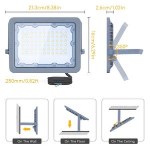 Aigostar - LED Прожектор LED/50W/230V сив 4000K IP65