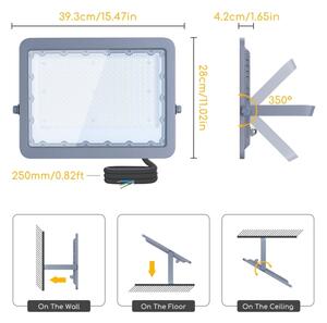 Aigostar - LED Прожектор LED/200W/230V сив 6500K IP65