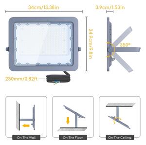 Aigostar - LED Прожектор LED/150W/230V сив 6500K IP65