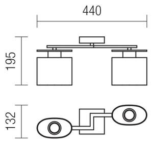 Redo 01-1028 - Полилей за повърхностен монтаж SHAPE 2xE14/28W/230V