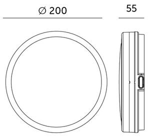 LED Плафон за баня LED/12W/230V IP65 Ø 20 см черен