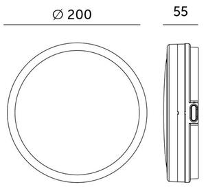 LED Плафон за баня със сензор LED/12W/230V Ø 20 см бял + д.у