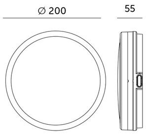 LED Плафон за баня със сензор LED/12W/230V Ø 20 см черен + д.у